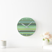 Olive green horizontal stripes ronde klok (Huis)