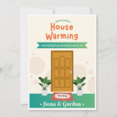 Olive Green House Warming Invitation Kaart Set (Voorkant)