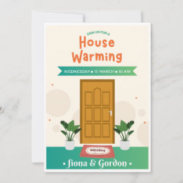 Olive Green House Warming Invitation Kaart Set