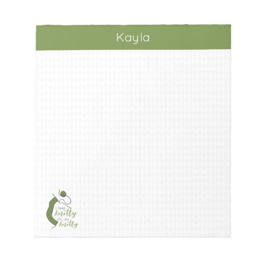 Olive Green ik voel me knitty, Oh zo knitty Notitieblok (Voorkant)