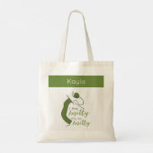 Olive Green ik voel me knitty, Oh zo knitty Tote Bag (Achterkant)