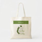 Olive Green ik voel me knitty, Oh zo knitty Tote Bag (Voorkant)