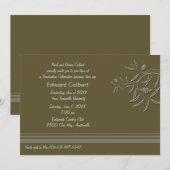 Olive Green Invitation Kaart (Voorkant / Achterkant)