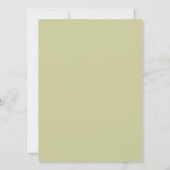 Olive Green Ivory Floral Wedding Invitations Kaart (Achterkant)