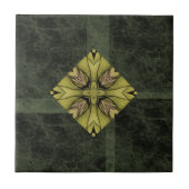 Olive Green Kaleidoscope Tegel Tegeltje (Voorkant)
