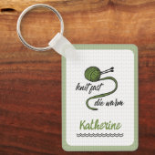 Olive Green Knit Fast, Die Warm Sleutelhanger (Voorkant)