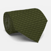 Olive Green Knitted Fabric Stropdas (Opgerold)