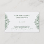 Olive Green Lace Paisley Mandala Visitekaartje (Achterkant)
