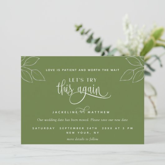 Olive Green, Laten we dit nog eens proberen, Liefd Save The Date (Staand voorkant)