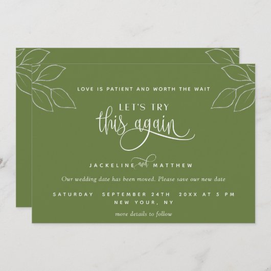 Olive Green, Laten we dit nog eens proberen, Liefd Save The Date (Voorkant / Achterkant)
