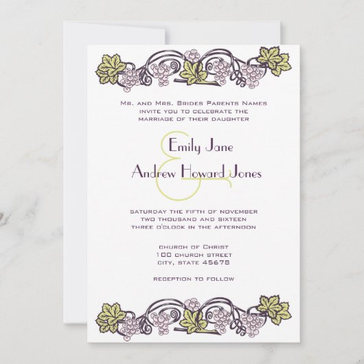Olive Green  Lavender Vineyard Wedding Kaart (Voorkant)