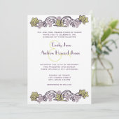 Olive Green  Lavender Vineyard Wedding Kaart (Staand voorkant)