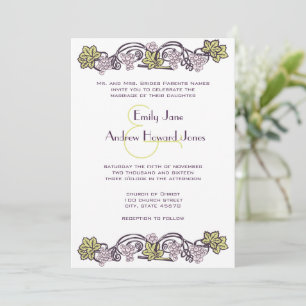 Olive Green  Lavender Vineyard Wedding Kaart