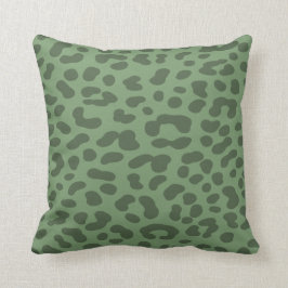 Olive Green Leopard Print Kussen
