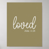 Olive Green Love Faith Quote minimalistisch Poster (Voorkant)