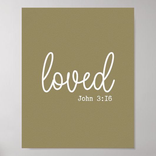 Olive Green Love Faith Quote minimalistisch Poster (Voorkant)