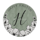 Olive Green Magnolia Flower Custom Easter Snijplank (Voorkant)