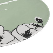 Olive Green Magnolia Flower Custom Snijplank (Hoek)