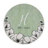 Olive Green Magnolia Flower Custom Snijplank (Voorkant)