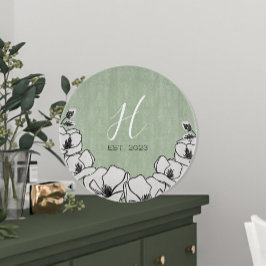 Olive Green Magnolia Flower Custom Snijplank