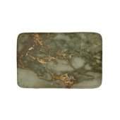 Olive Green Marble Faux Gold Foil Badmat (Voorkant)