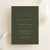 Olive Green Minimalist Weddenschap Kaart