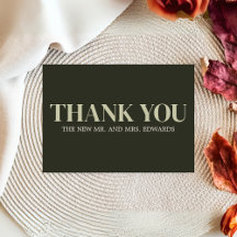 Olive Green Modern Monogram Trouwen