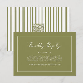Olive Green Modern Online RSVP Card Informatiekaartje