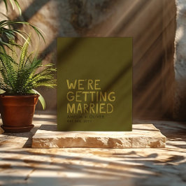 Olive Green Modern - Vetgedrukte handgeschreven ty Briefkaart