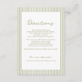 Olive Green Modern Wedding Directions Card Informatiekaartje (Voorkant)