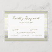 Olive Green Modern Wedding RSVP Card Informatiekaartje (Voorkant)