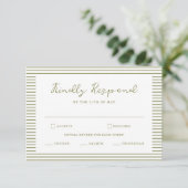 Olive Green Modern Wedding RSVP Card Informatiekaartje (Staand voorkant)