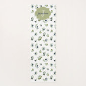 Olive Green Monogram Name Watercolor Chic Pattern Yogamat (Achterkant)