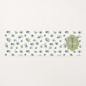 Olive Green Monogram Name Watercolor Chic Pattern Yogamat (Voorkant (horizontaal))