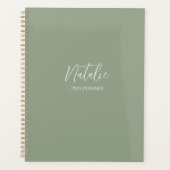 Olive Green Monogram Planner (Voorkant)