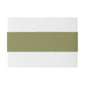 Olive Green Monogram Wedding Belly Band Uitnodigingen Wikkel (Achterkant Voorbeeld)