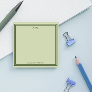 Olive Green Monogrammed Post-it® Notes