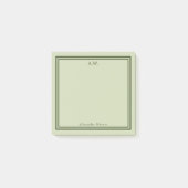 Olive Green Monogrammed Post-it® Notes (Voorkant)