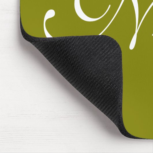 Olive Green Mousepad, Gepersonaliseerd naam Muismat (Hoek)