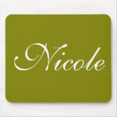 Olive Green Mousepad, Gepersonaliseerd naam Muismat (Voorkant)