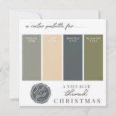 Olive Green Navy Blauw & Goud Kleur Palet Kaart (Voorkant)