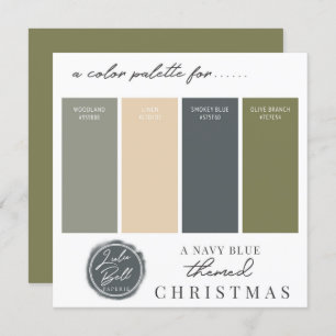 Olive Green Navy Blauw & Goud Kleur Palet Kaart