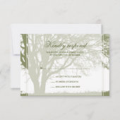 Olive Green Oak Winter Weduwreactiekaart RSVP Kaartje (Voorkant)