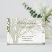 Olive Green Oak Winter Weduwreactiekaart RSVP Kaartje (Staand voorkant)