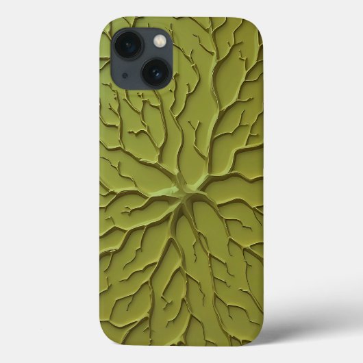 Olive Green Organic Branch iPhone Case (Achterkant)
