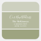 Olive Green Paint Swatch Nieuw adres Vierkante Sticker (Voorkant)