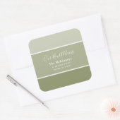 Olive Green Paint Swatch Nieuw adres Vierkante Sticker (Envelop)