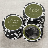 Olive Green Personalized Wedding Guest Book Poker Chips
