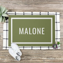 Olive Green Persoonlijke familienaam Doormat
