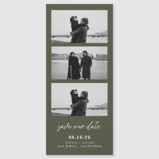 Olive Green Photo Strip Magnetic Wedding
